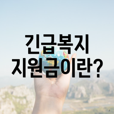 긴급복지 지원금이란?