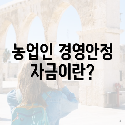 농업인 경영안정자금이란?