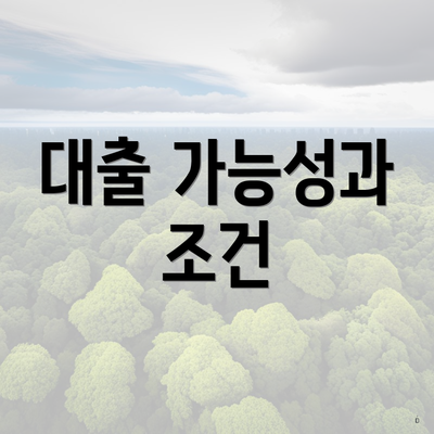 대출 가능성과 조건