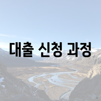 대출 신청 과정