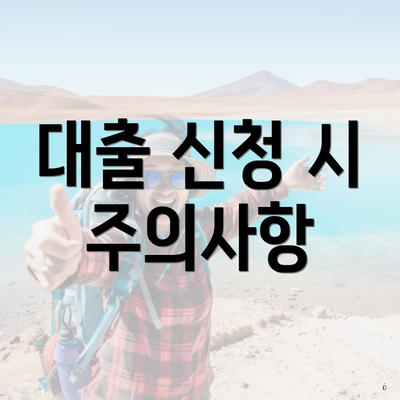 대출 신청 시 주의사항