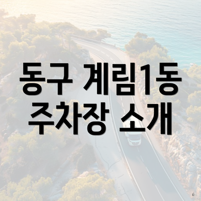 동구 계림1동 주차장 소개