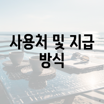 사용처 및 지급 방식