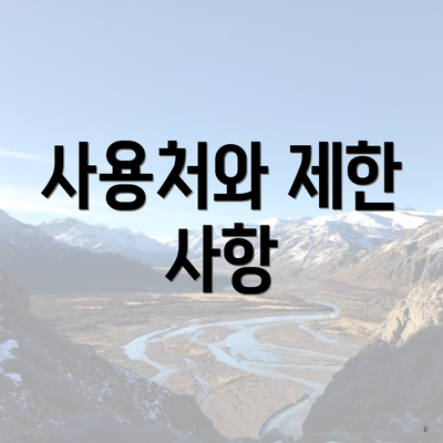 사용처와 제한 사항