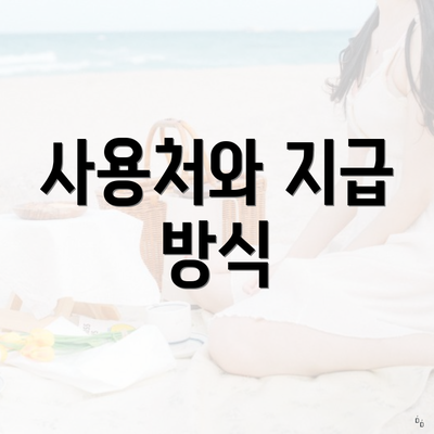 사용처와 지급 방식
