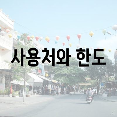 사용처와 한도