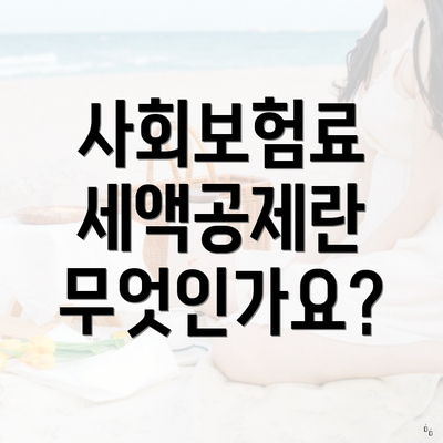 사회보험료 세액공제란 무엇인가요?