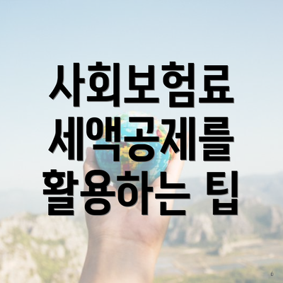 사회보험료 세액공제를 활용하는 팁