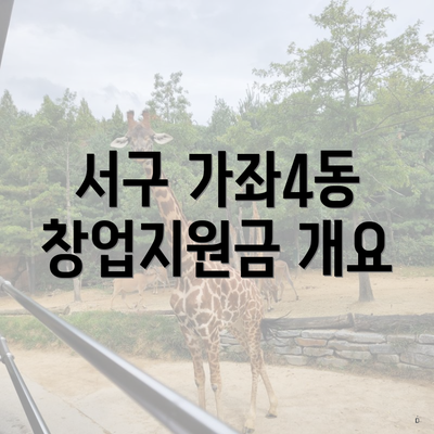 서구 가좌4동 창업지원금 개요