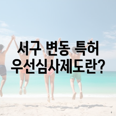 서구 변동 특허 우선심사제도란?