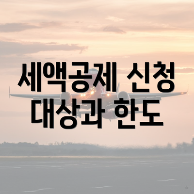 세액공제 신청 대상과 한도