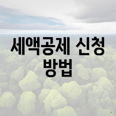 세액공제 신청 방법