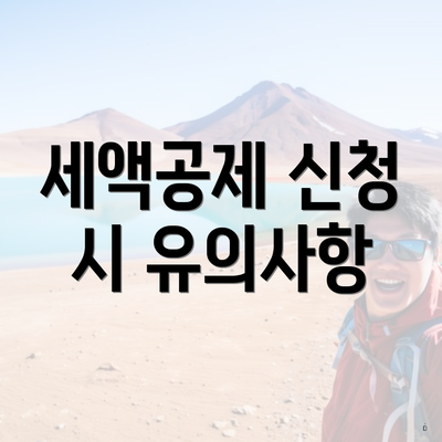 세액공제 신청 시 유의사항