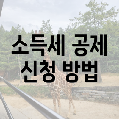 소득세 공제 신청 방법