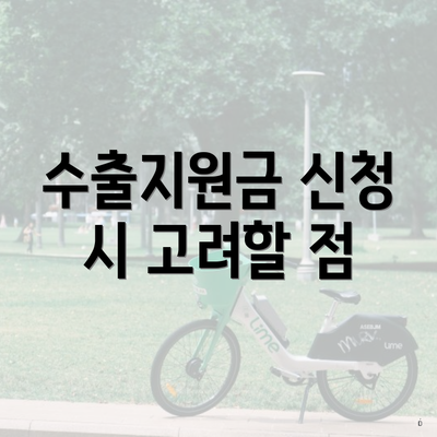 수출지원금 신청 시 고려할 점