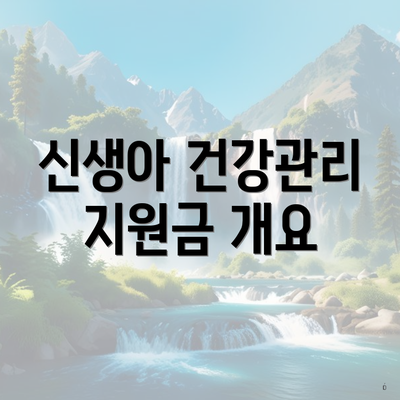 신생아 건강관리 지원금 개요