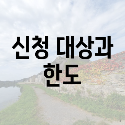 신청 대상과 한도