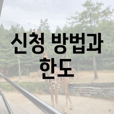신청 방법과 한도