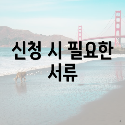 신청 시 필요한 서류