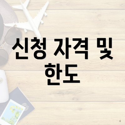 신청 자격 및 한도