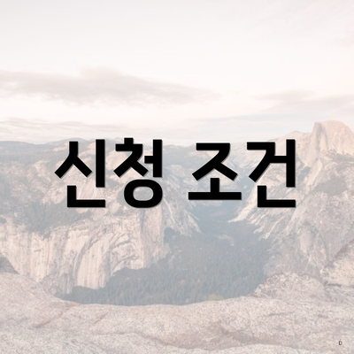 신청 조건