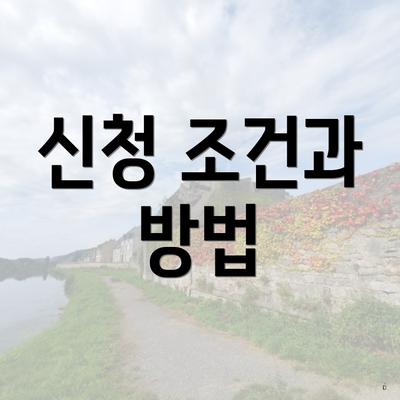 신청 조건과 방법
