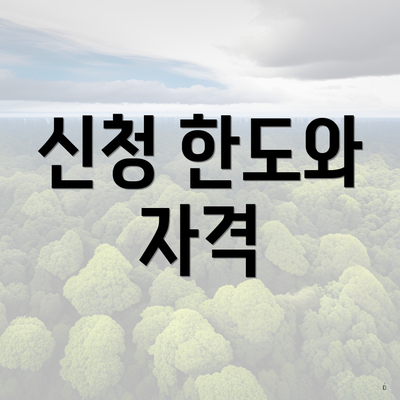 신청 한도와 자격