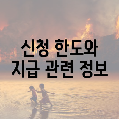 신청 한도와 지급 관련 정보