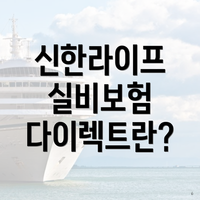 신한라이프 실비보험 다이렉트란?