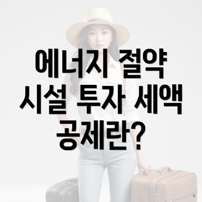 에너지 절약 시설 투자 세액 공제란?