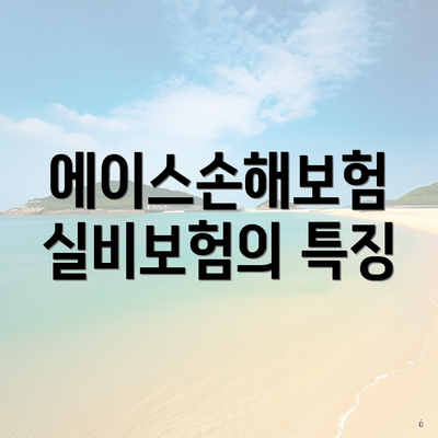에이스손해보험 실비보험의 특징
