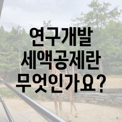연구개발 세액공제란 무엇인가요?