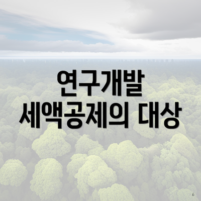 연구개발 세액공제의 대상