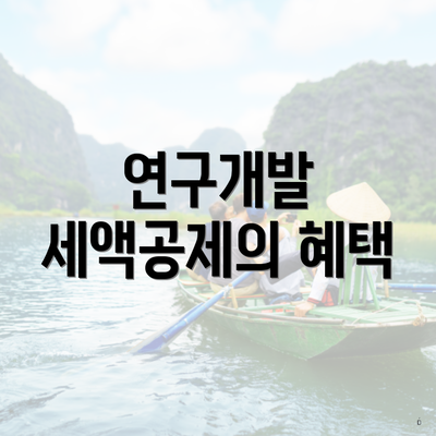 연구개발 세액공제의 혜택