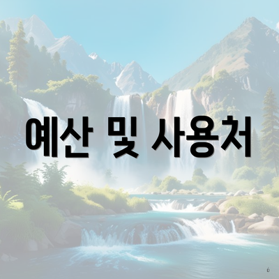 예산 및 사용처