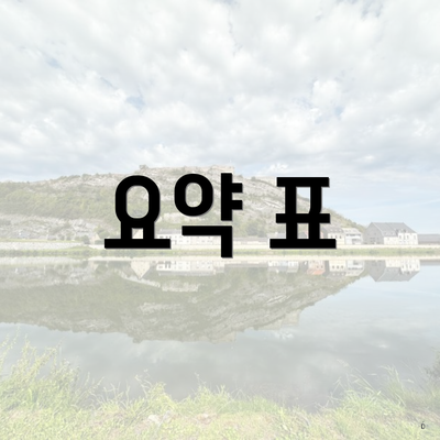 요약 표