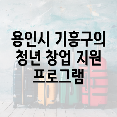 용인시 기흥구의 청년 창업 지원 프로그램