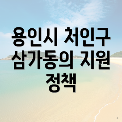 용인시 처인구 삼가동의 지원 정책