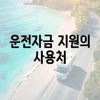 운전자금 지원의 사용처