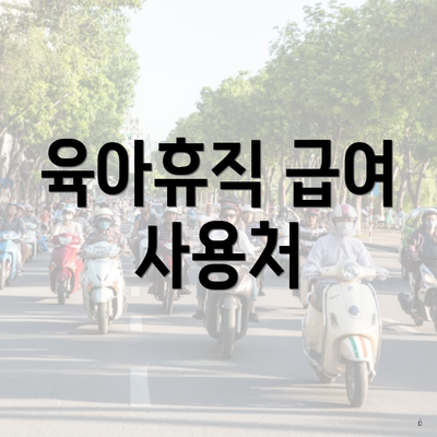 육아휴직 급여 사용처