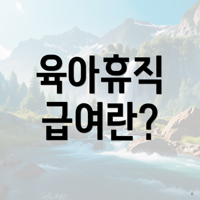육아휴직 급여란?