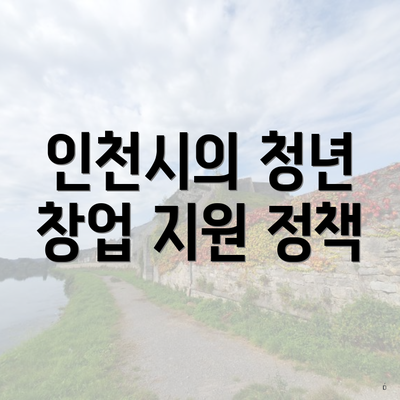 인천시의 청년 창업 지원 정책