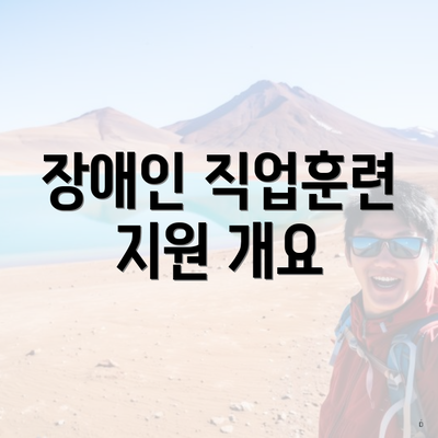 장애인 직업훈련 지원 개요