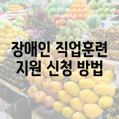 장애인 직업훈련 지원 신청 방법