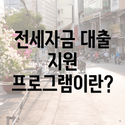 전세자금 대출 지원 프로그램이란?