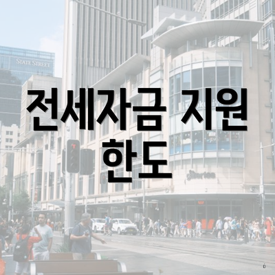 전세자금 지원 한도