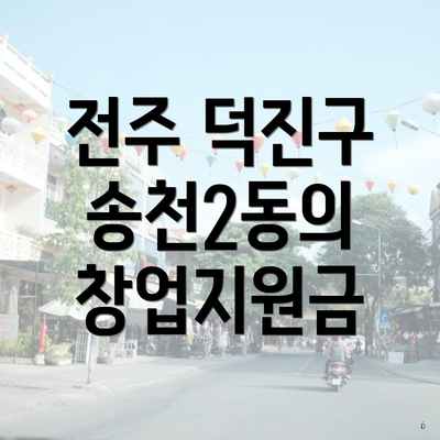 전주 덕진구 송천2동의 창업지원금