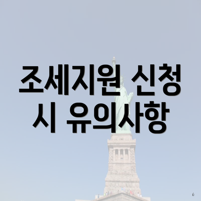 조세지원 신청 시 유의사항