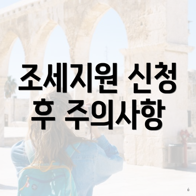 조세지원 신청 후 주의사항