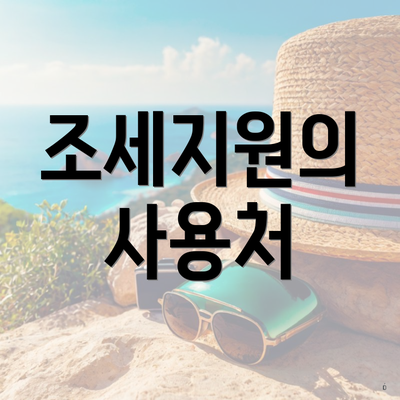 조세지원의 사용처
